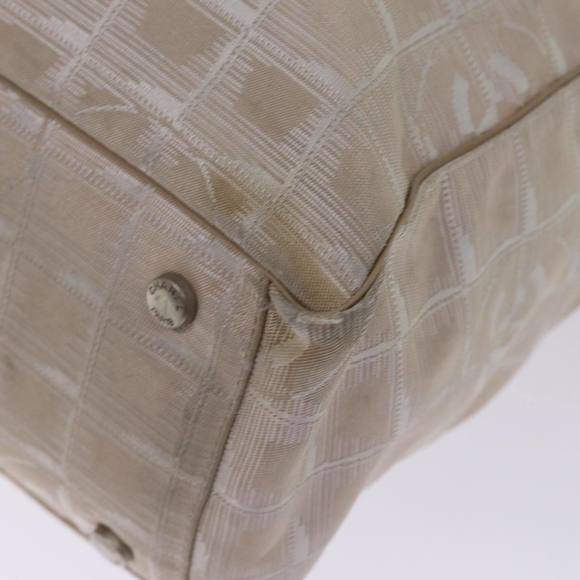 CHANEL New Travel Line Tote Bag Nylon Beige CC Auth th4946 - Picture 14 of 16